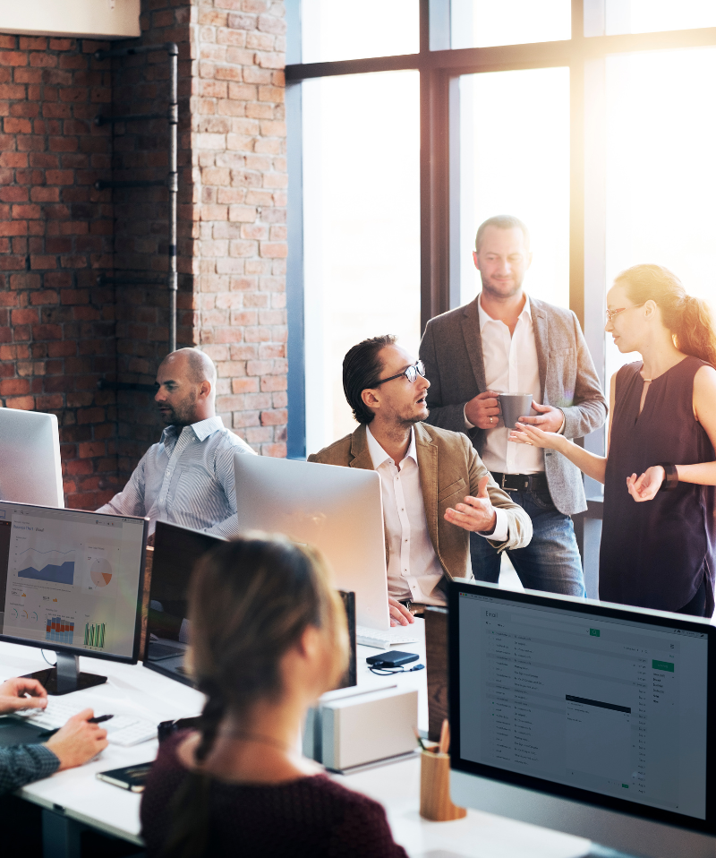 Business Consultants Working Together in Office Business Consultants Working Together in Office